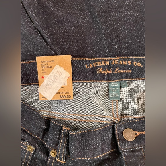 Lauren Jeans Co. R. Lauren Classic Boot Cut Stretch. Dark Wash .Size 16 X 31 NEW - Picture 9 of 14